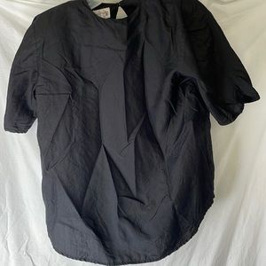 Courtney Rhodes 6 black silk blouse